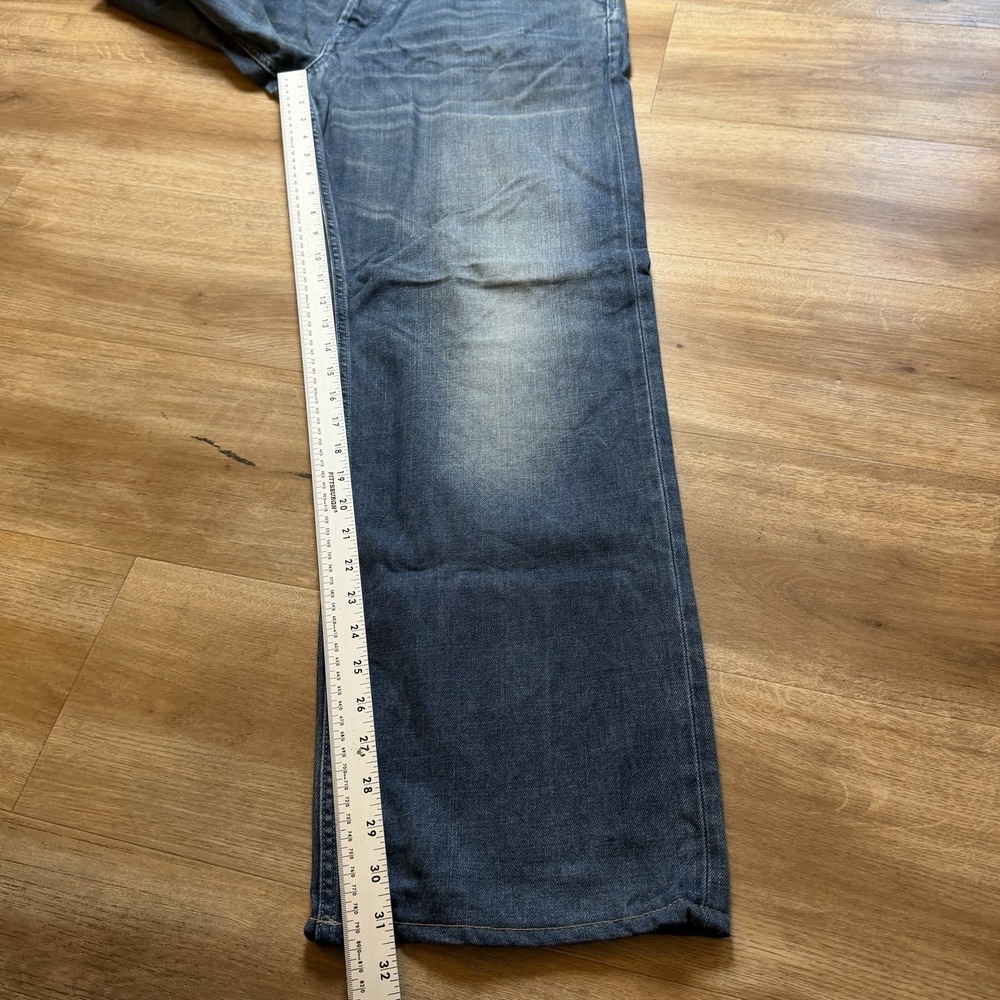 Diesel Jeeves Jeans Men 38x32 Blue Relaxed Straight Baggy Fit Hip Hop Italy Y2K - Picture 12 of 14